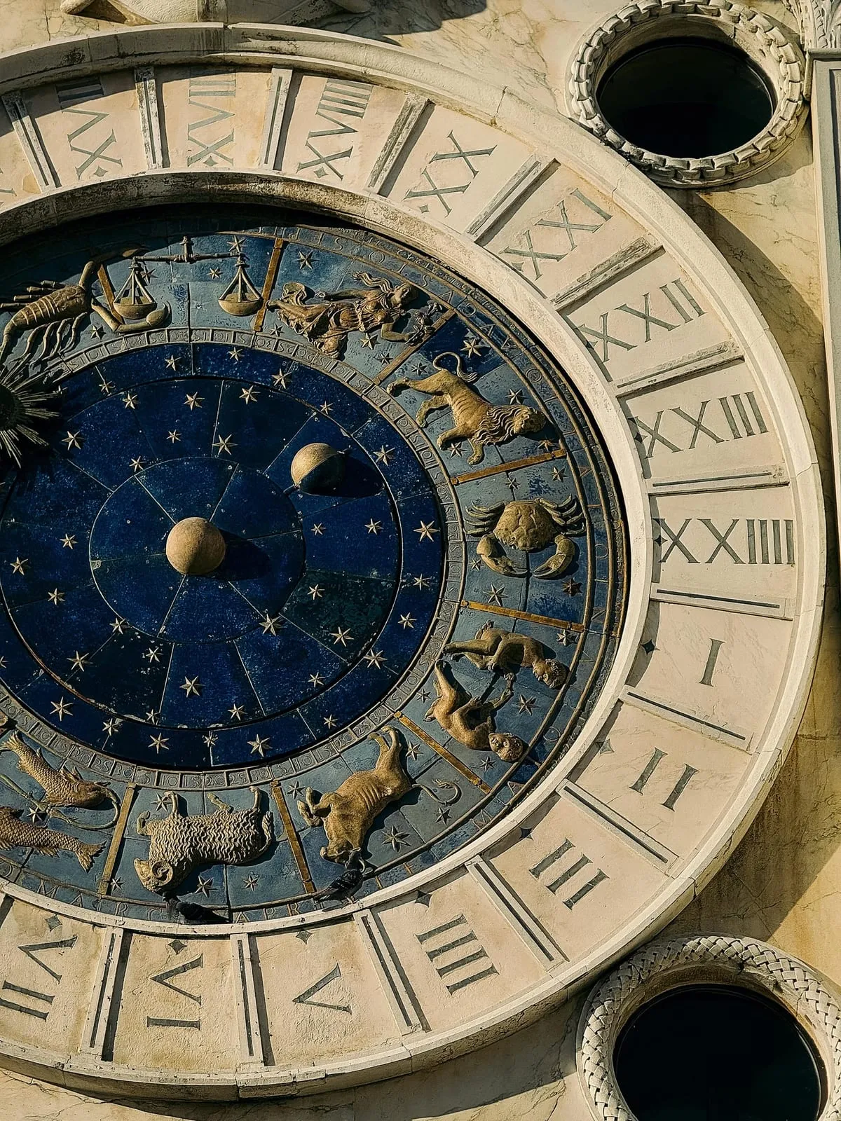 The zodiacal wheel — twelve signs arranged around the sun's annual path through the heavens